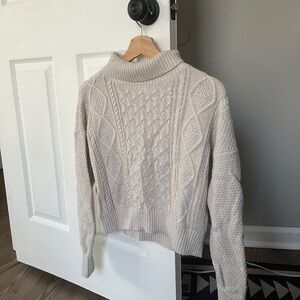 Abercrombie Cream Knit Sweater Cowel Neck